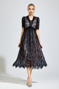 Gaviron Black Lace V-Neck Dress
