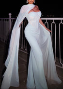 Saelvyn Halter Mesh Maxi Dress In Light Green