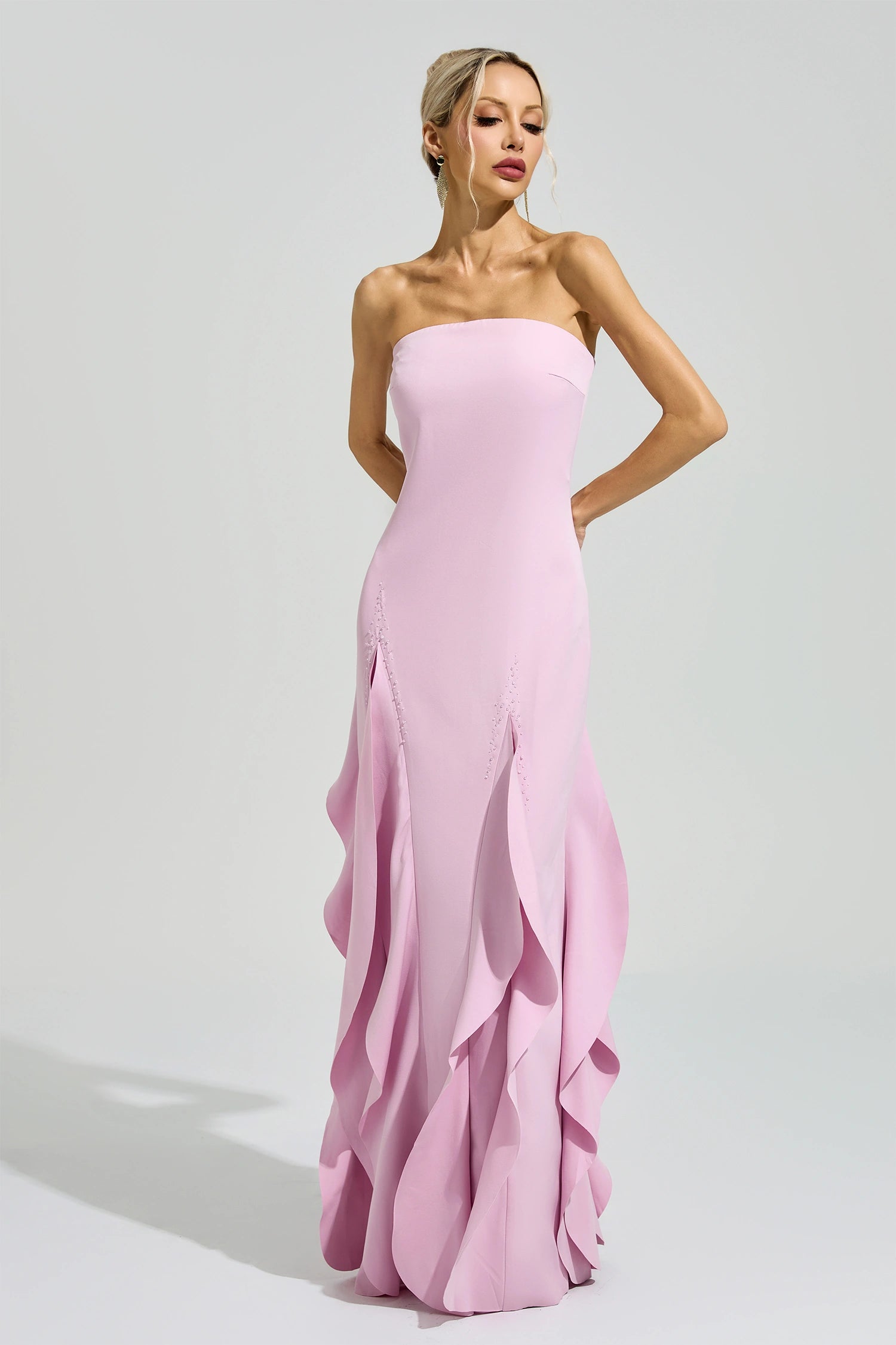 Solvrek Pink Mermaid Maxi Dress