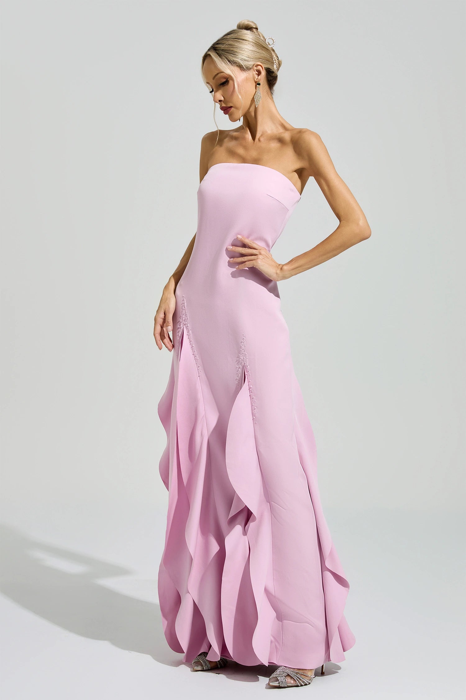 Solvrek Pink Mermaid Maxi Dress