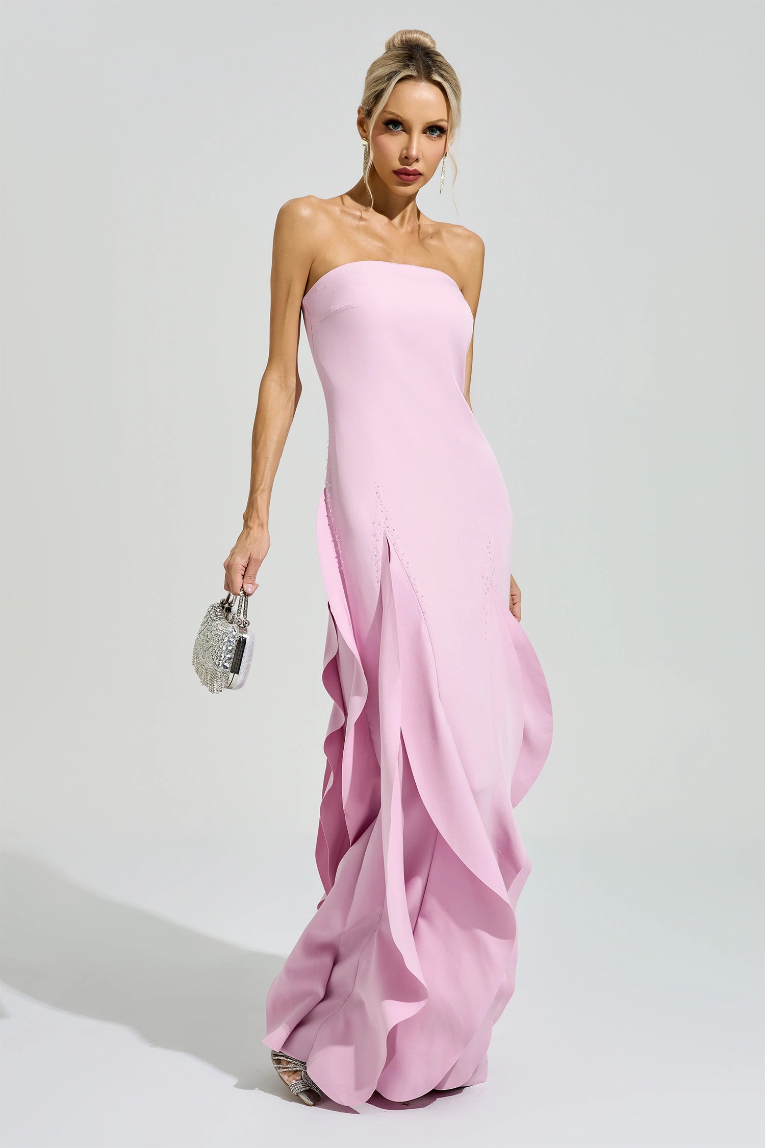 Solvrek Pink Mermaid Maxi Dress