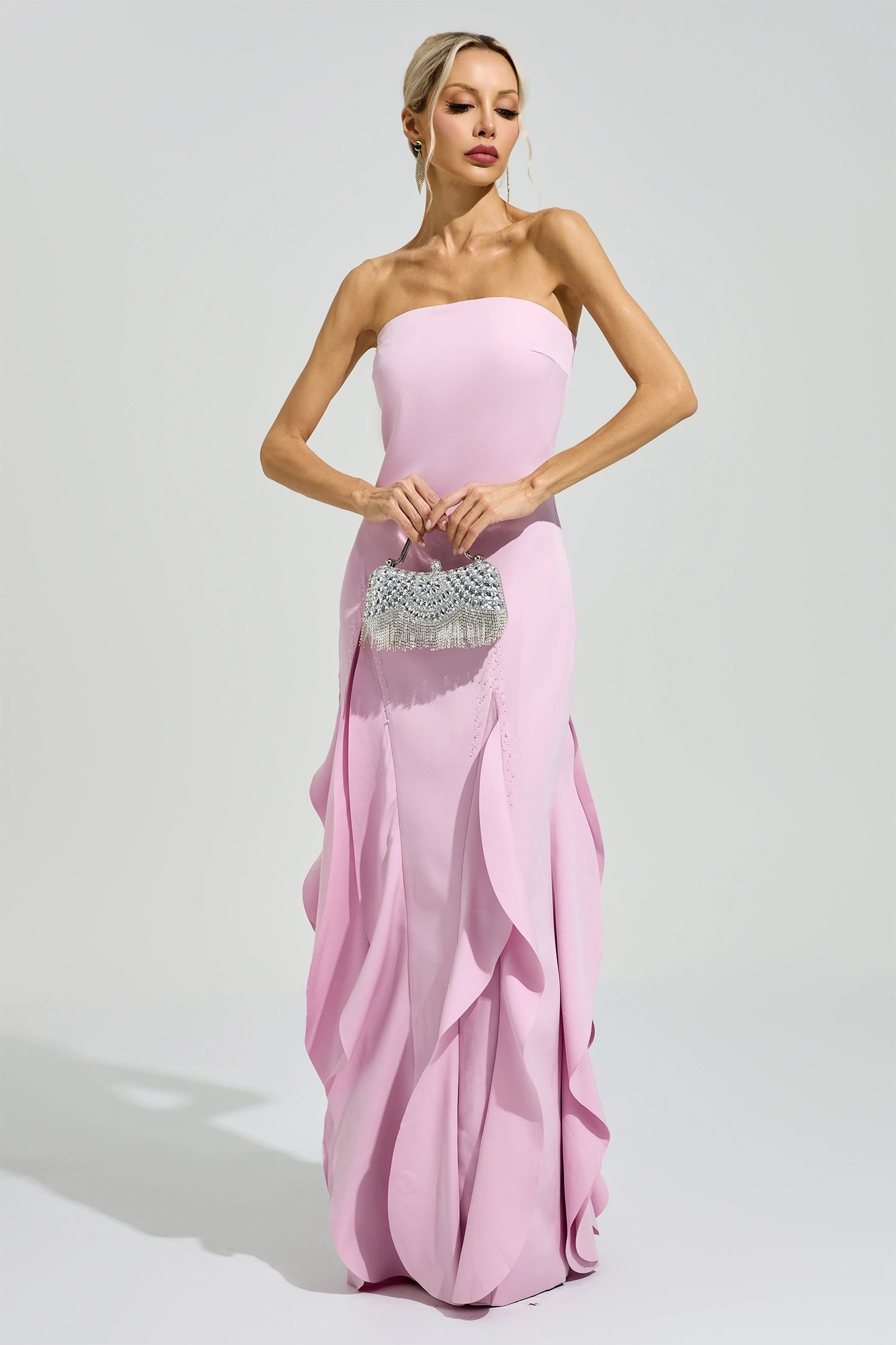 Solvrek Pink Mermaid Maxi Dress