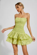 Marceau Ruffle Mini Dress In Green