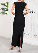 Janli Crystal Maxi Dress In Black
