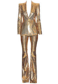 Masuyo Sequin Suit In Gold
