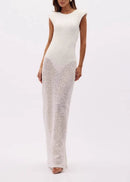 Carilli Embellished Backless Maxi Dress