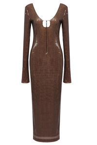 Louisa Brown Sequin Maxi Dress