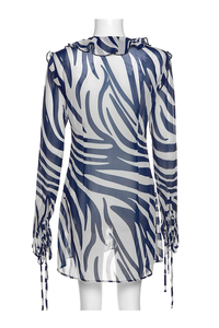 Kavaca Long Sleeve Ruffle Mini Dress