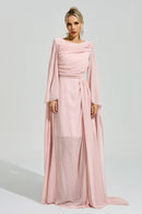 Fusca Pink Cape Sleeve Maxi Dress