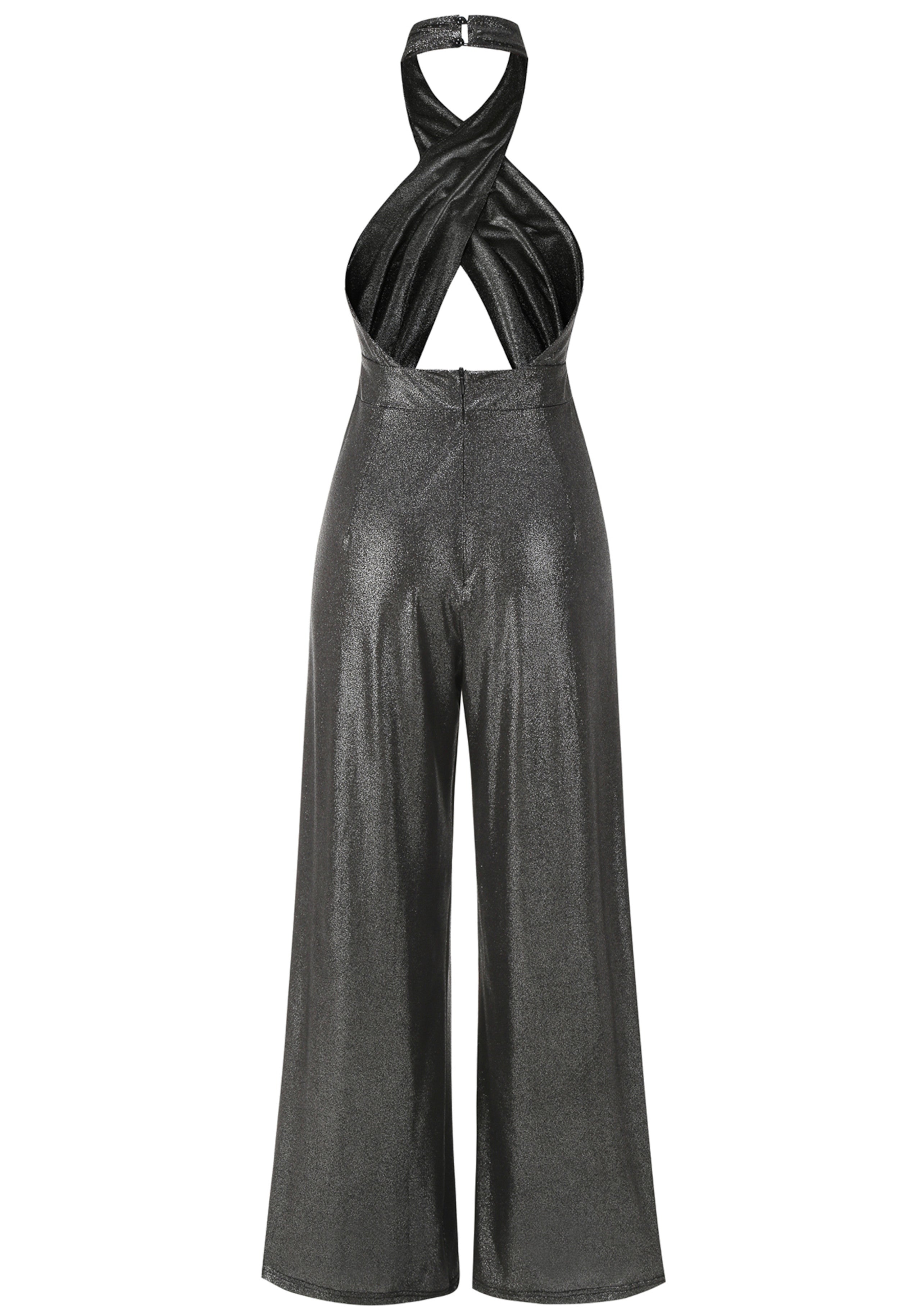 Aendria Halter Backless Jumpsuit In Grey