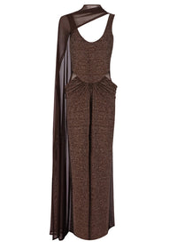 Ezyne Mesh Insert Sparkly Maxi Dress