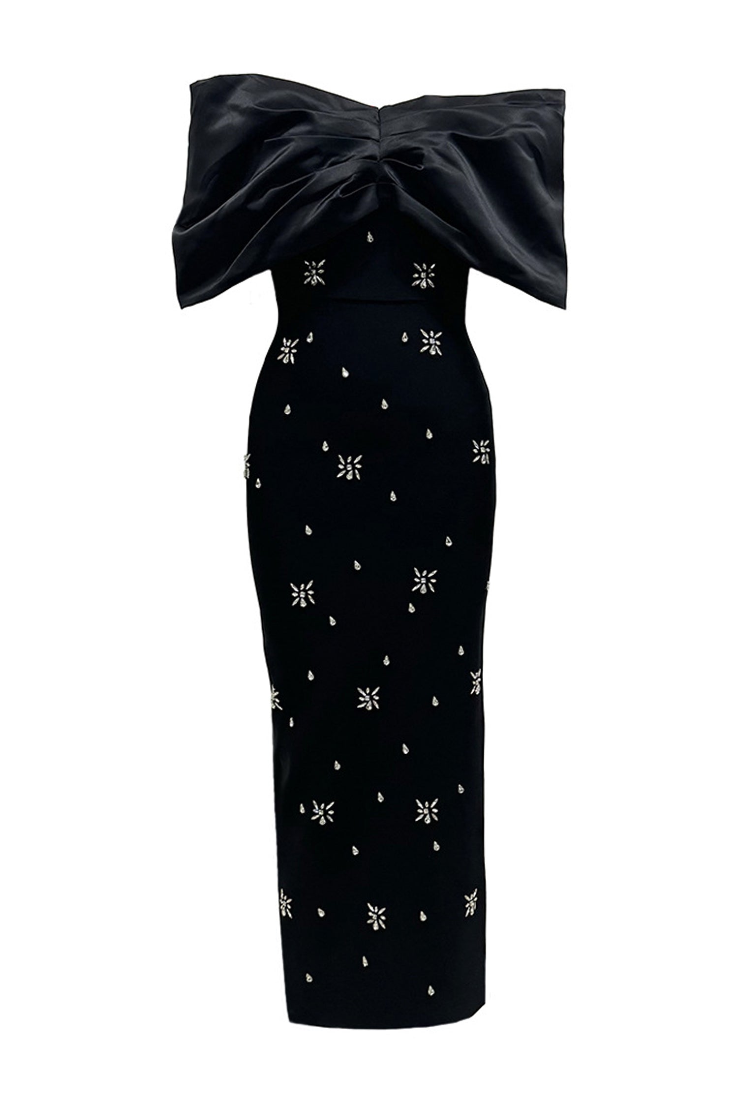 Eryndra Diamond Bandage Maxi Dress In Black