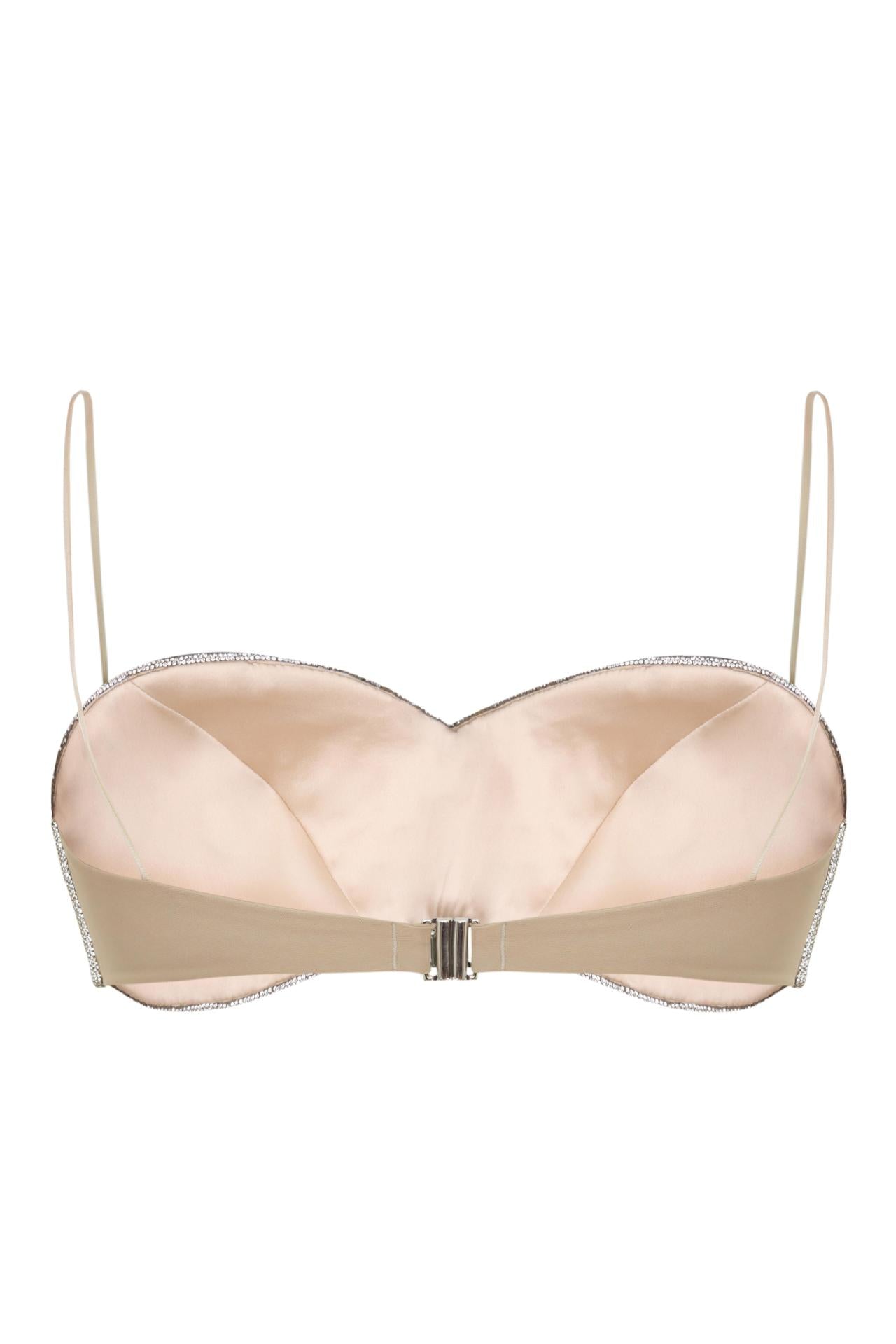 Izvra Crystal Bra Top In Silver