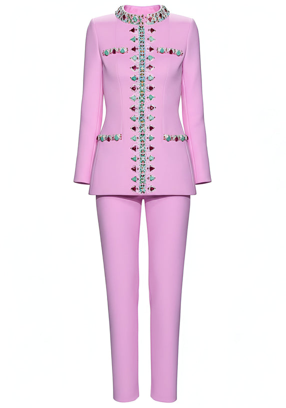 Firdavs Crystal Suit In Pink