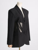 Flavio V-Neck Corset Jacket In Black