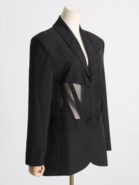 Flavio V-Neck Corset Jacket In Black