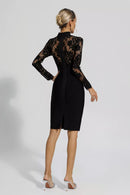 Kawko Lace Sleeve Bandage Dress In Black