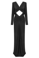 Jaime Long Sleeve Twist Cutout Maxi Dress