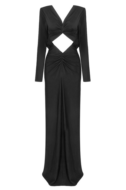 Jaime Long Sleeve Twist Cutout Maxi Dress