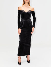 Kahlo Lace And Velvet Maxi Dress
