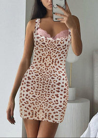 Olena Sleeveless Leopard Mini Dress