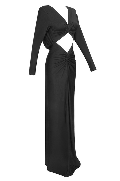 Jaime Long Sleeve Twist Cutout Maxi Dress