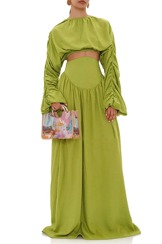 Sweetie Corp Top Corset Skirt Set In Lime