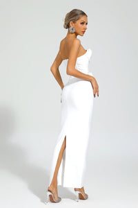 Kater Strapless Flower Bandage Dress