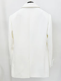 Finnr Bow Detail Blazer Dress In White