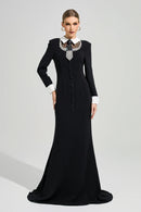 Orvandel Tie Crystal Embellished Maxi Dress