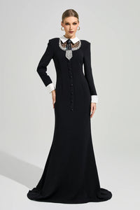 Orvandel Tie Crystal Embellished Maxi Dress