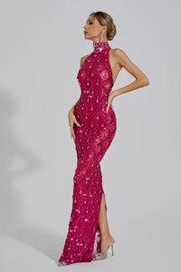 Cate Rose Red Diamond Maxi Dress