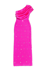 Eryndra Diamond Bandage Maxi Dress In Rose Red