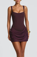 Eames Draped Detail Corset Mini Dress