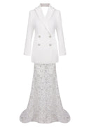 Nedelya Crystal-Embellished Backless Suit Blazer And Maxi Skirt Set