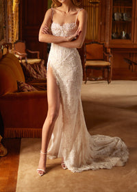 Daelorin Lace Corset Maxi Dress In White