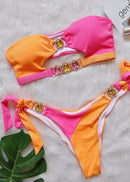 Marla Orange Diamond Bikini