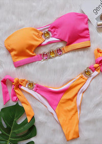 Marla Orange Diamond Bikini
