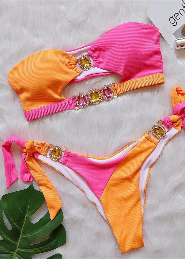 Marla Orange Diamond Bikini