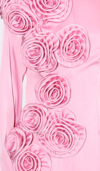 Garina Flower Maxi Dress In Pink