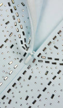 Romelle Crystal Embellished Cutout Halter Bodycon Dress