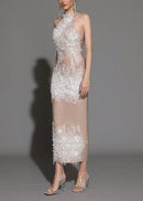 Altessa Pearl Sequin Embellished Midi Dress