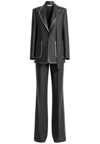 Renwick Scarf-Detailed Wool Crepe Blazer In Off-White