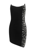 Shawnette Strapless Crystal Side Mini Dress In Black