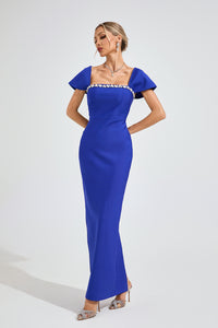 Syronix Marine Blue Diamond Bandage Dress