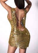Nadim Sleeveless Chainmail Mini Dress