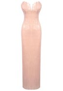 Eldrara Strapless Shell Bustier Sequin Maxi Dress