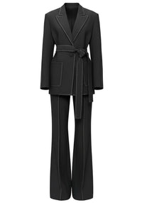 Filibert Topstitch Detail Suit In White