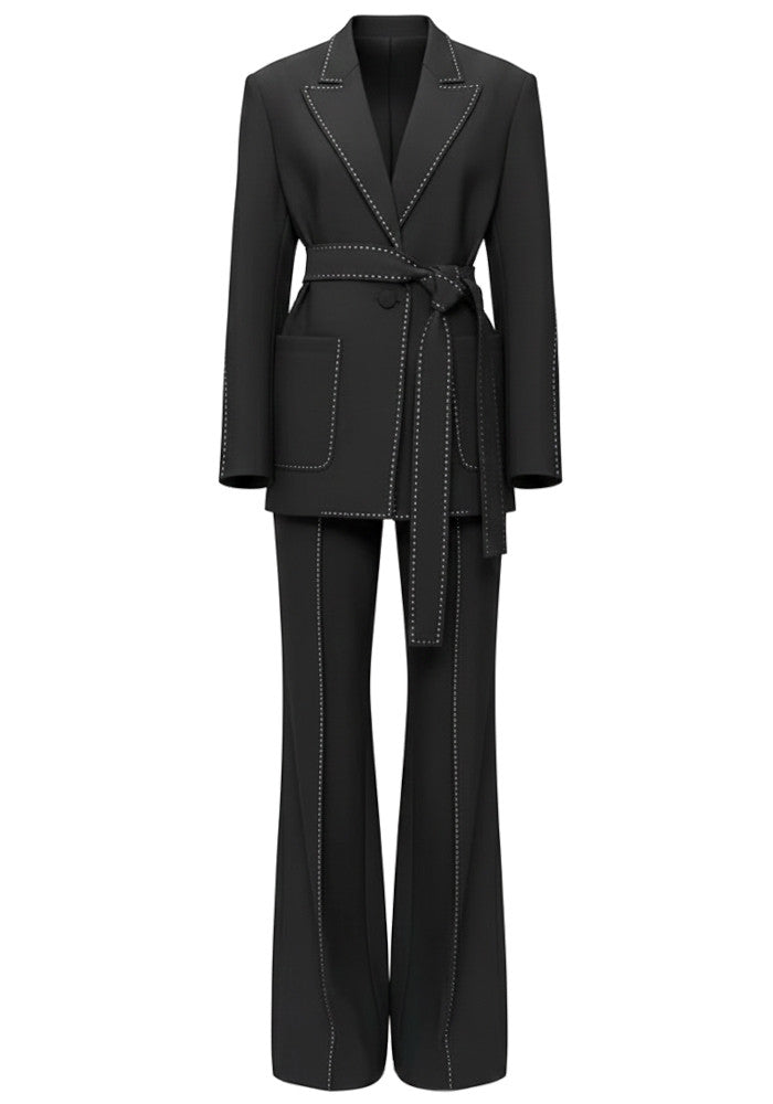 Filibert Topstitch Detail Suit In White