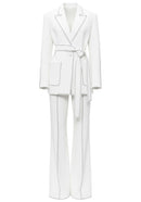 Filibert Topstitch Detail Suit In White